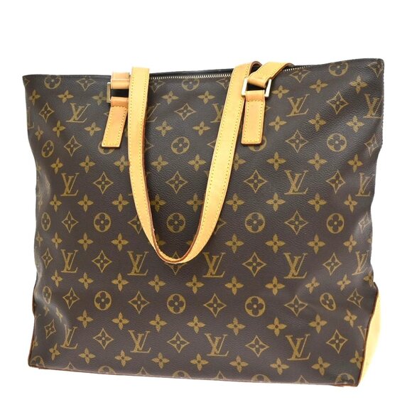 LOUIS VUITTON Cabas Mezzo Shoulder Bag Monogram Leather Brown M51151 14EF403 - Picture 1 of 16